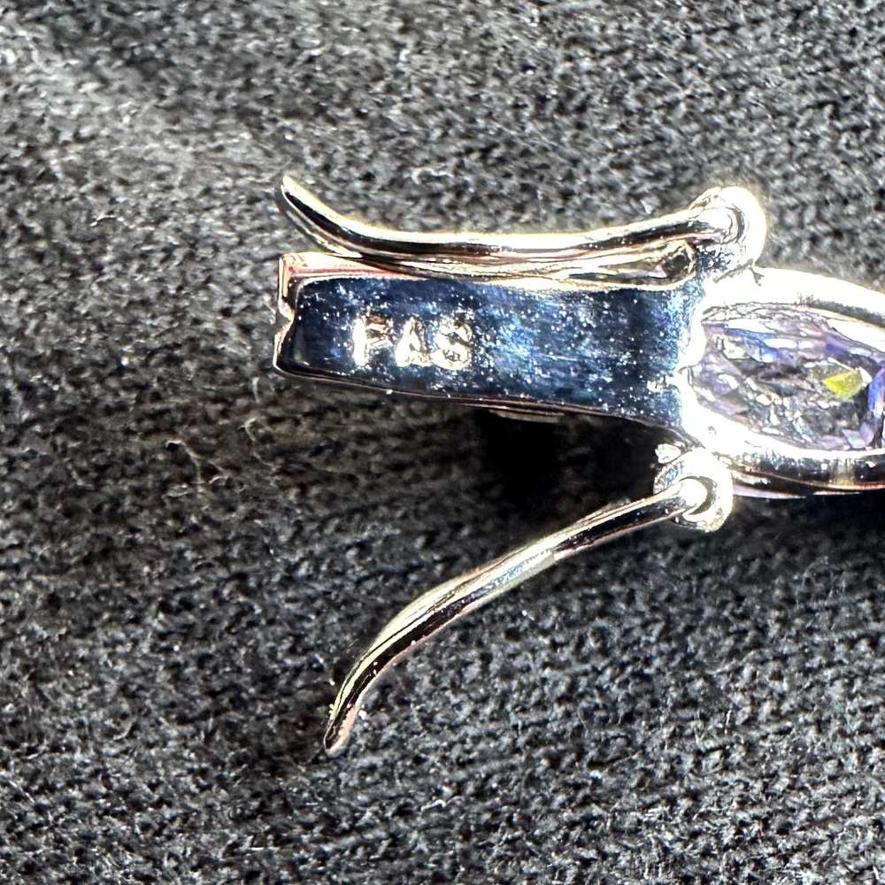 Lab-made Amethyst and Sterling Silver Bracelet - Picture 7 of 11